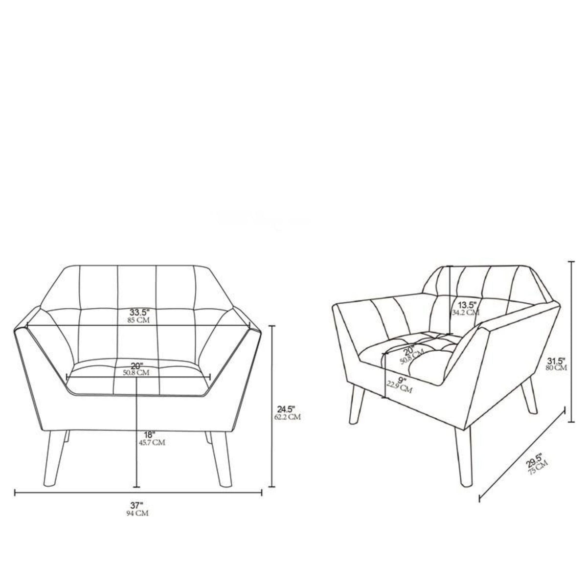 Modern Lounge Chair with Button Tufting