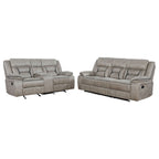 Greer 2-piece Upholstered Reclining Sofa Set Taupe