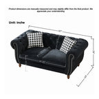 Chesterfield 3 & 2-Seater Upholstery Sofa with Roll Armrest & Nailhead Fabric Couch