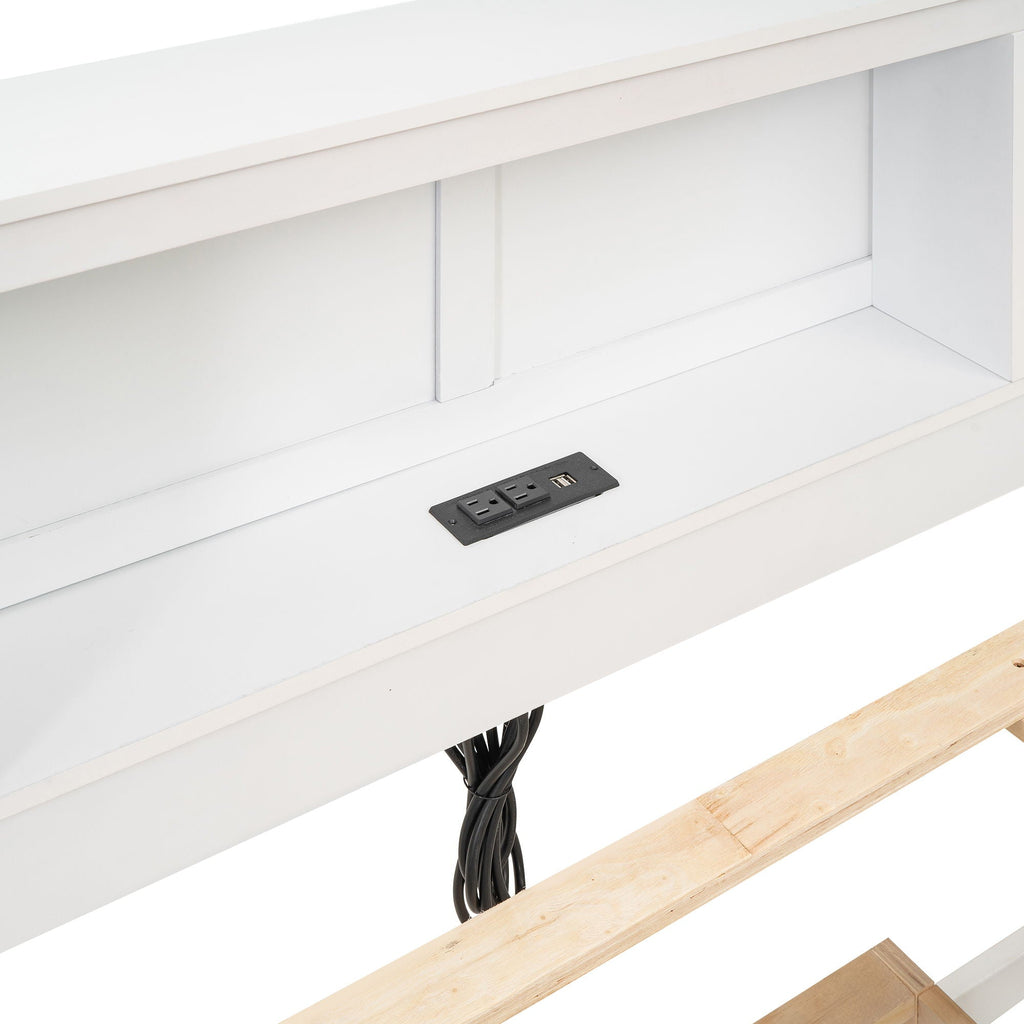 Platform Bed with Storage Headboard, USB, Trundle & 3 – Drawer