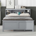 Platform Bed with Storage Headboard, USB, Trundle & 3 – Drawer
