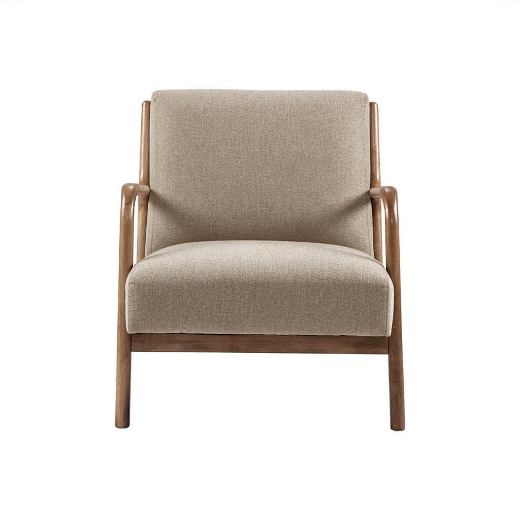 Mid-Century Style Lounge Chair with Upholstered Seat