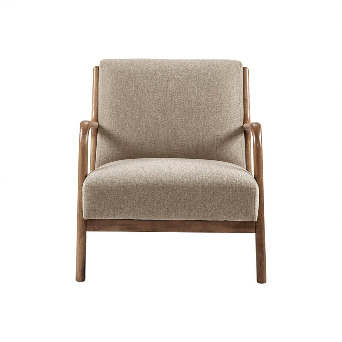 Mid-Century Style Lounge Chair with Upholstered Seat