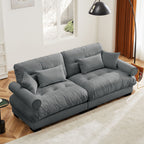 Modern Oversize Sofa with Cloud Like Comfort, Featuring Waist & Throw Pillows
