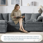 Modular Sectional with Deep & Wide Seat, Cloud Couch Set with Double Cushions Sofa with