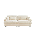 Modern Oversize Sofa with Cloud Like Comfort, Featuring Waist & Throw Pillows