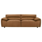 Buxton Top Grain Leather Upholstered Sofa Orange