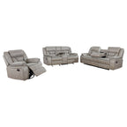 Greer 3-piece Upholstered Reclining Sofa Set Taupe
