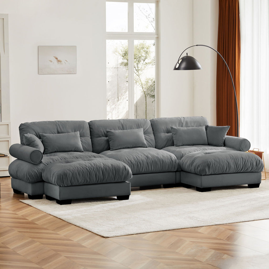 Super Comfort Oversized Modular Sectional Sofa with Movable Ottoman