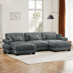 Super Comfort Oversized Modular Sectional Sofa with Movable Ottoman