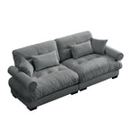 Modern Oversize Sofa with Cloud Like Comfort, Featuring Waist & Throw Pillows
