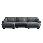 Super Comfort Oversized Modular Sectional Sofa with Movable Ottoman