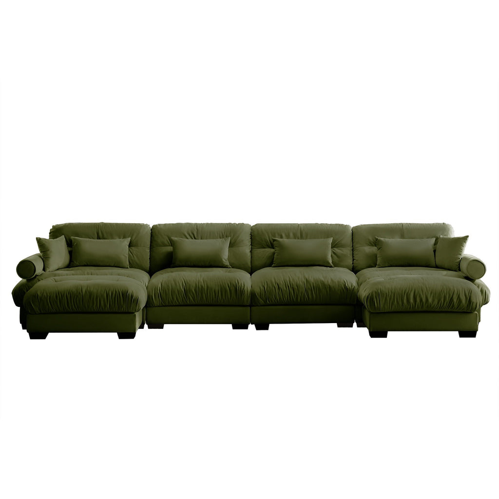 Super Comfort Oversized Modular Sectional Sofa with Movable Ottoman