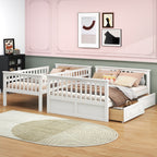 Bunk Bed with Drawers, Convertible Storage Bed