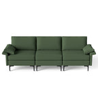 Large 3-Seat Sofa Sectional with Metal Legs for 3-4 people