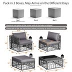 5-Piece Patio PE Rattan Wicker Sofa Furniture Set – Gray