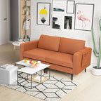 Modern Loveseat Sofa Couch with Side Storage Pocket and Sponged Padded Seat Cushions