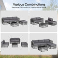 5-Piece Patio PE Rattan Wicker Sofa Furniture Set – Gray