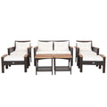 7-Piece Patio Rattan Cushioned Conversation Furniture Set