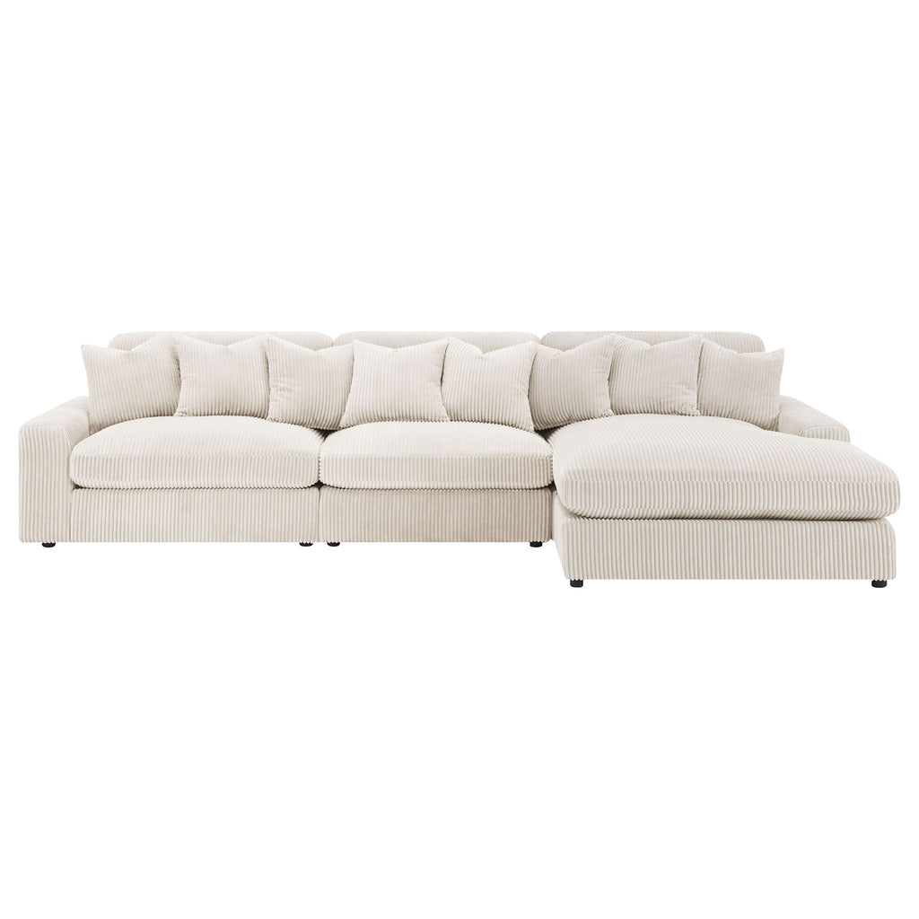 Blaine 146-Inch Reversible Chaise Sectional Sofa Set – Sand