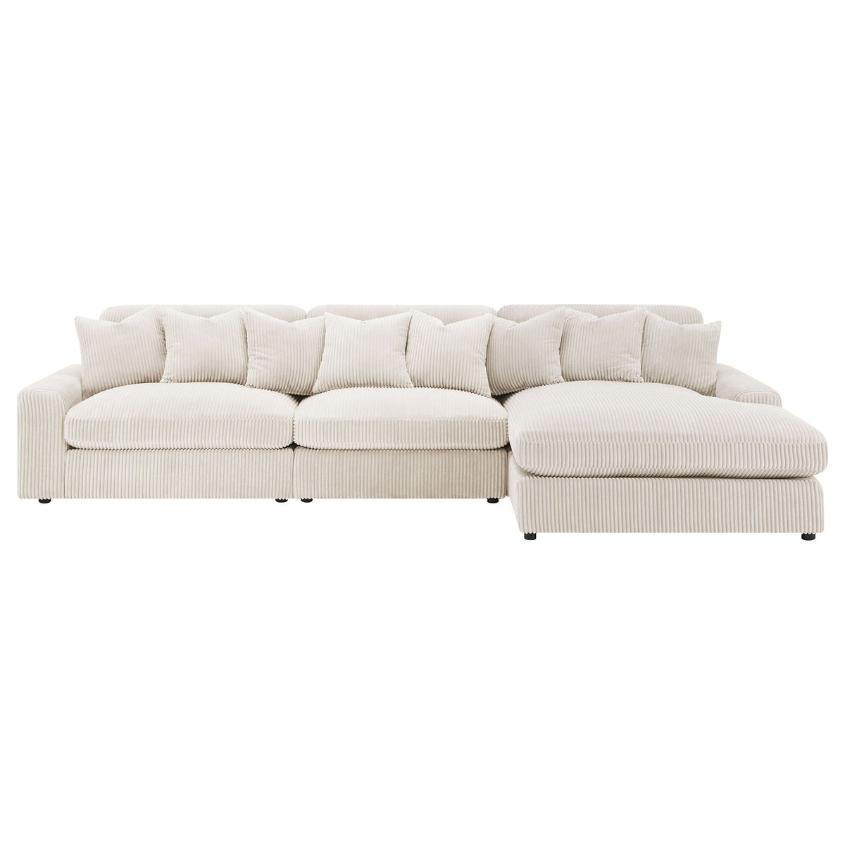 Blaine 146-Inch Reversible Chaise Sectional Sofa Set – Sand