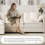 Modular Sectional with Deep & Wide Seat, Cloud Couch Set with Double Cushions Sofa with