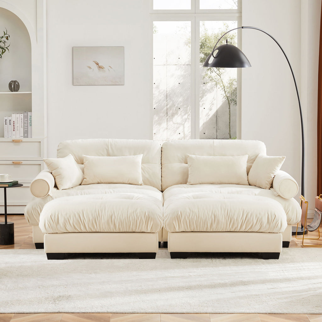 Super Comfort Oversized Modular Sectional Sofa with Movable Ottoman