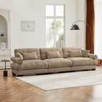 Modern Oversize Sofa with Cloud Like Comfort, Featuring Waist & Throw Pillows