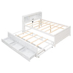Platform Bed with Storage Headboard, USB, Trundle & 3 – Drawer