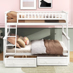 Bunk Bed with Drawers, Convertible Storage Bed