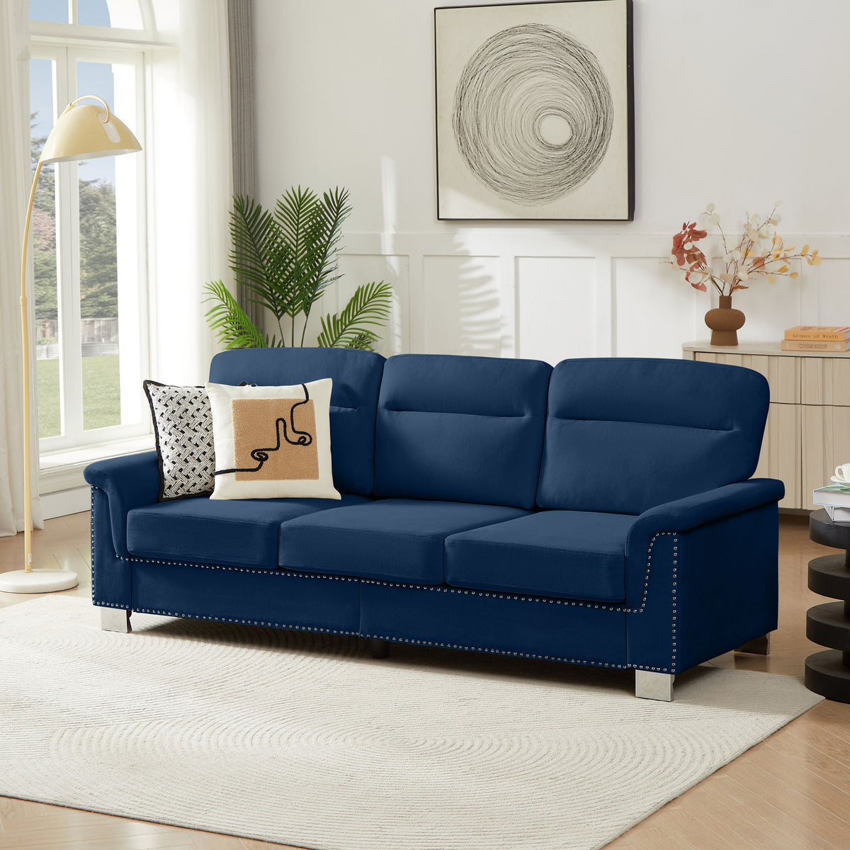 3-Seater Elegant Stationary Sofa