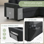 U Shaped Sectional Sofa 6 Seat Couch Set with Oversized Ottoman