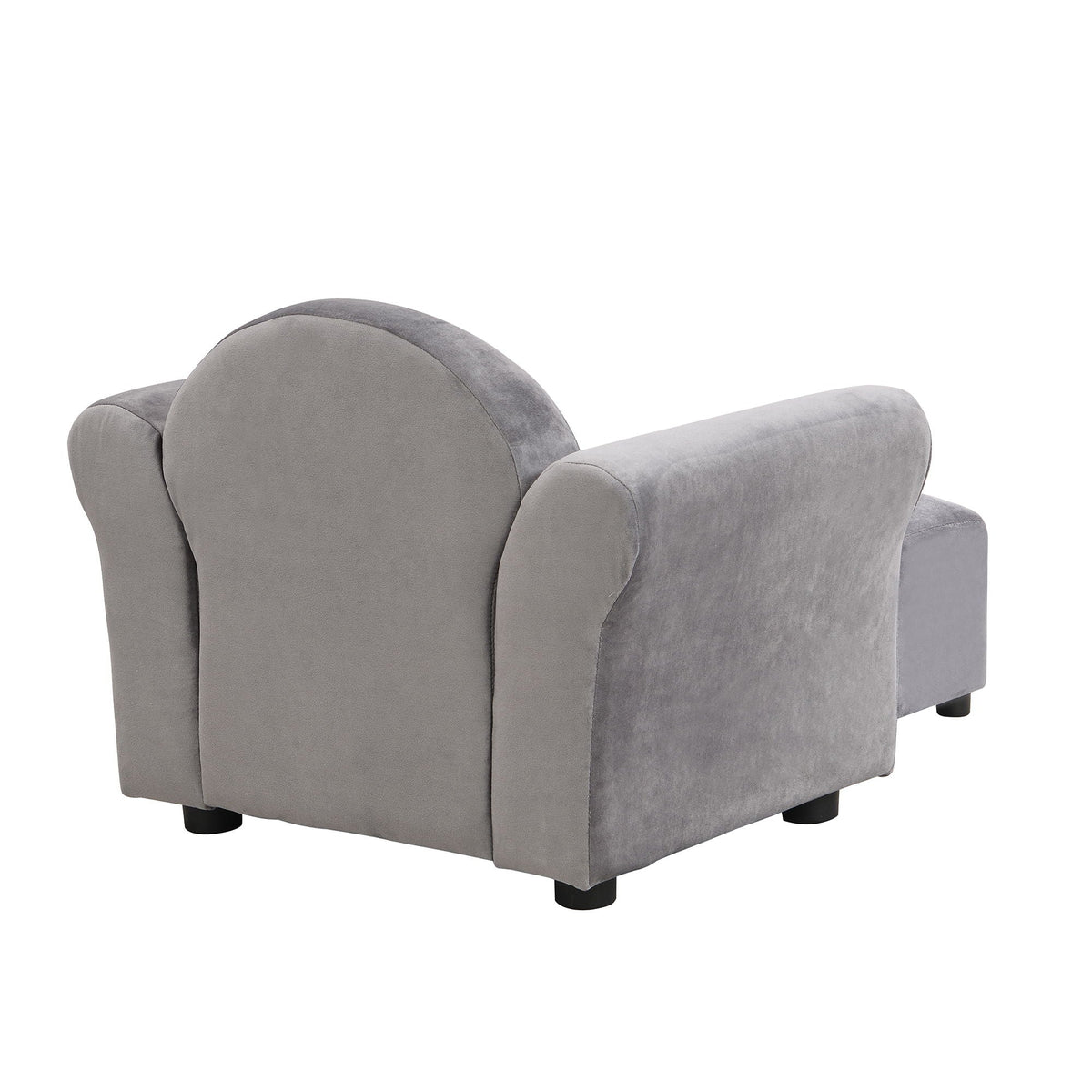 Kids Recliner Chair, Kids Upholstered Couch with Ottoman – Dark Gray