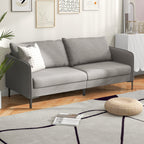 Modern 76 Inch Loveseat Sofa Couch for Apartment Dorm with Metal Legs – Gray