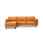 3-Seat L-Shaped Sectional Sofa Couch for Living Room – Brown