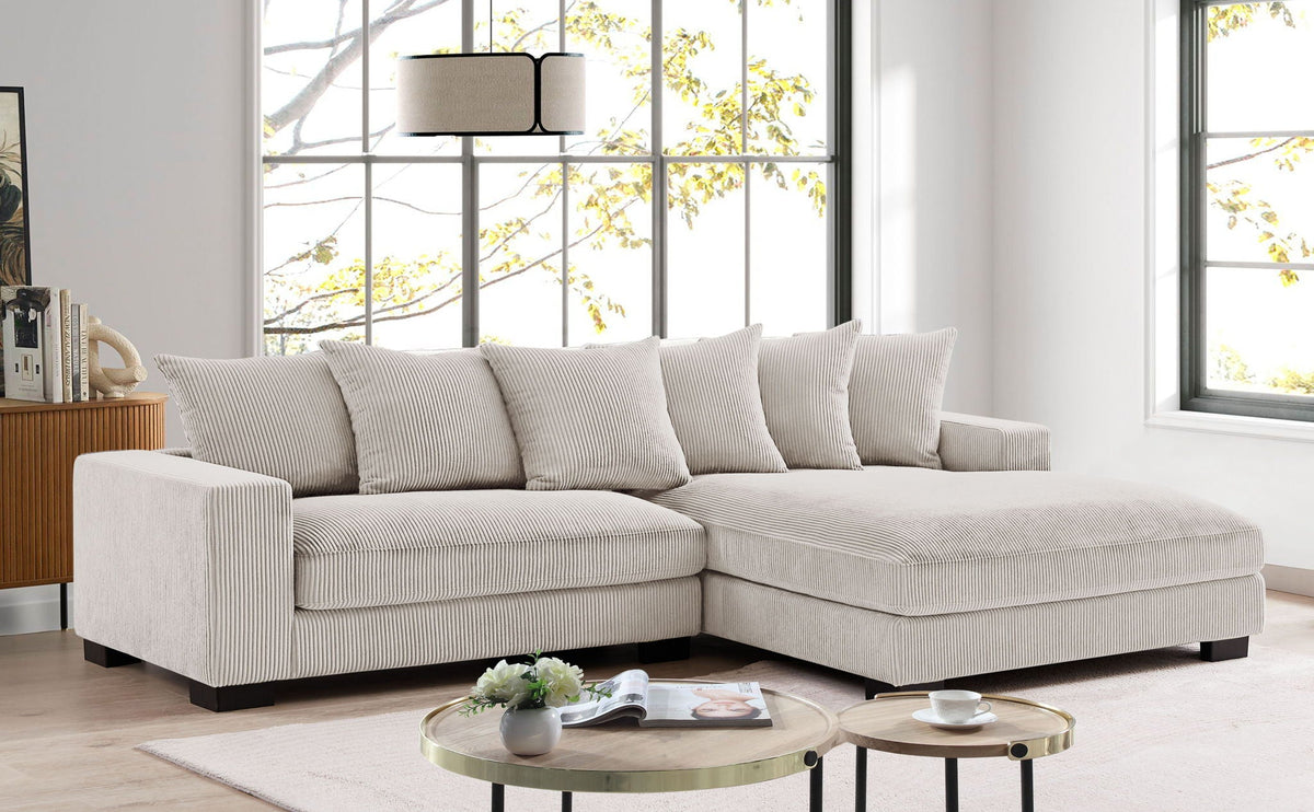 Luxe - Oversized 2 Piece Sectional Couches, L Shaped Sofa with Chaise