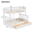 Bunk Bed with Drawers, Convertible Storage Bed