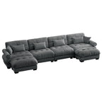 Super Comfort Oversized Modular Sectional Sofa with Movable Ottoman