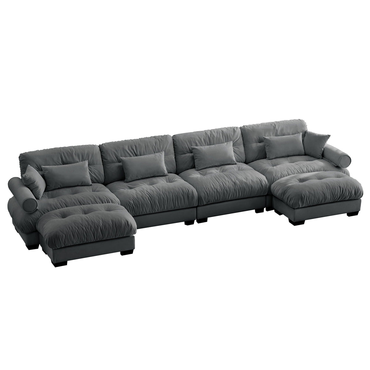 Super Comfort Oversized Modular Sectional Sofa with Movable Ottoman