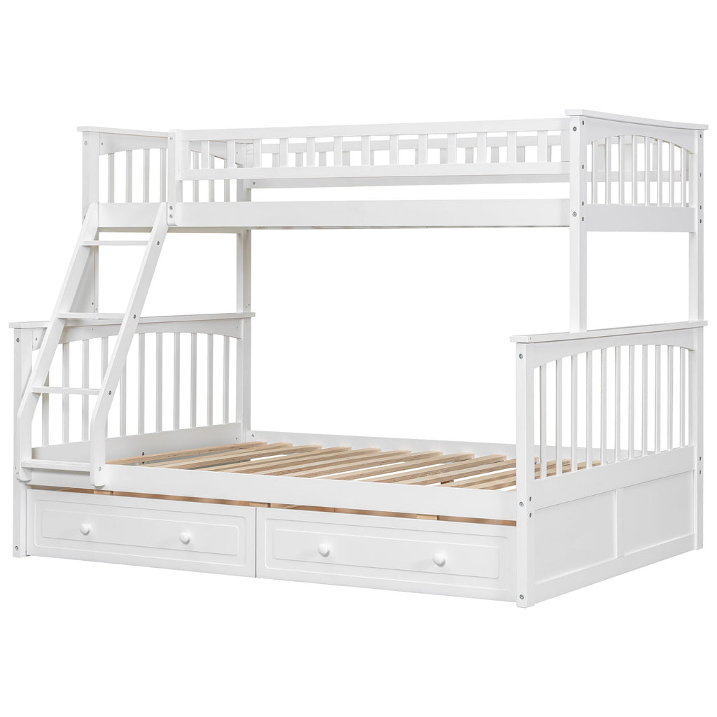 Bunk Bed with Drawers, Convertible Storage Bed