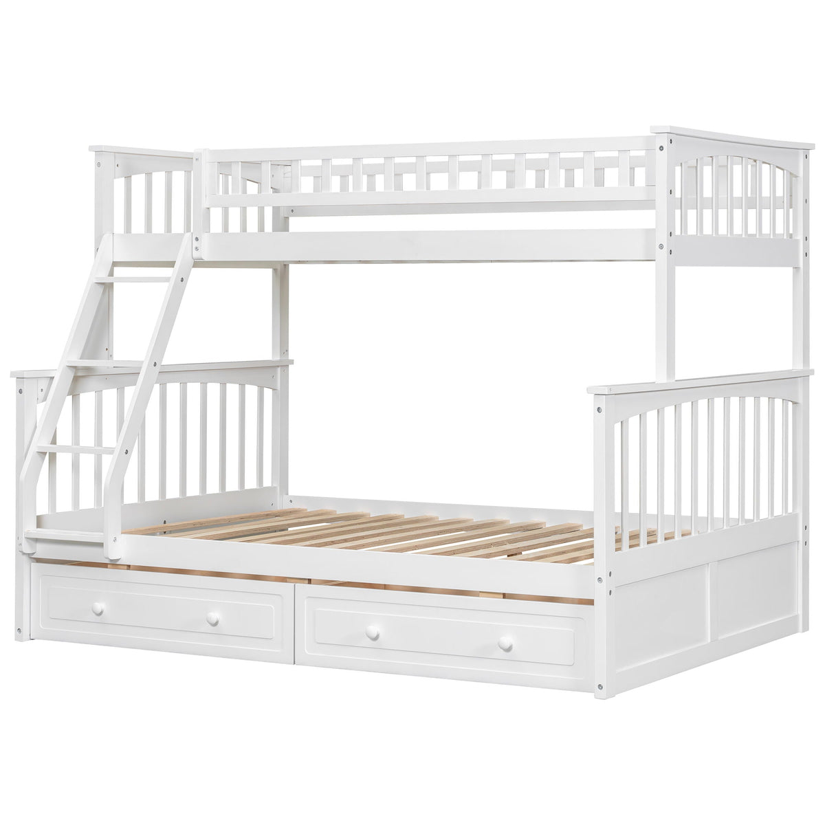 Bunk Bed with Drawers, Convertible Storage Bed