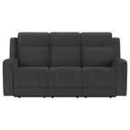 Brentwood Upholstered Motion Reclining Sofa Dark Charcoal