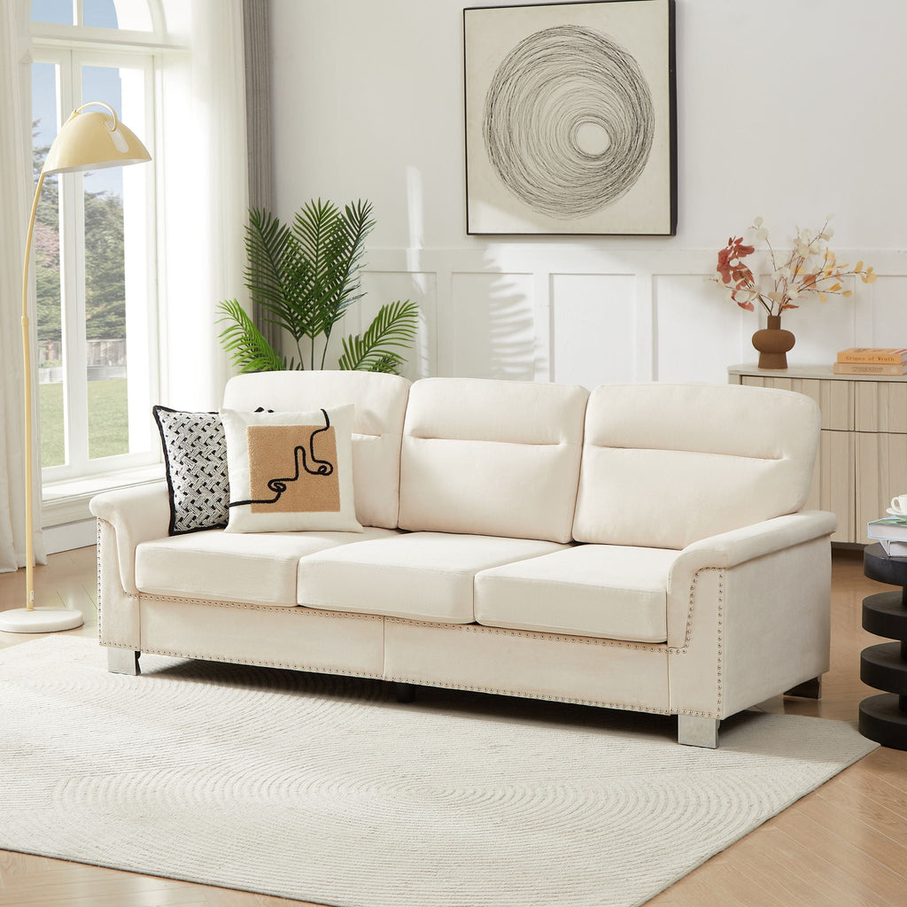 3-Seater Elegant Stationary Sofa