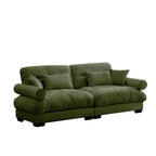 Modern Sofa with Bolstered Armrests & Pillows