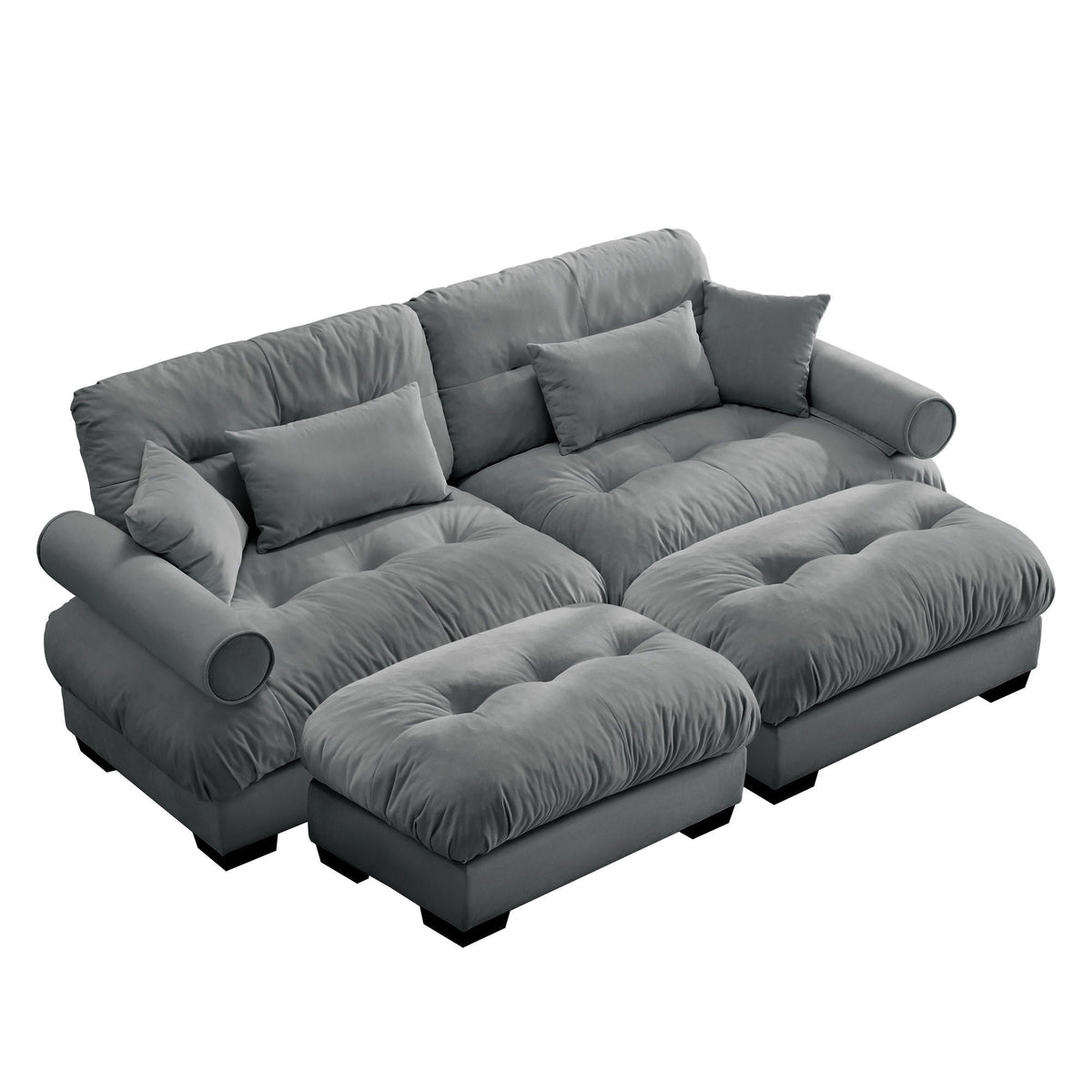 Super Comfort Oversized Modular Sectional Sofa with Movable Ottoman