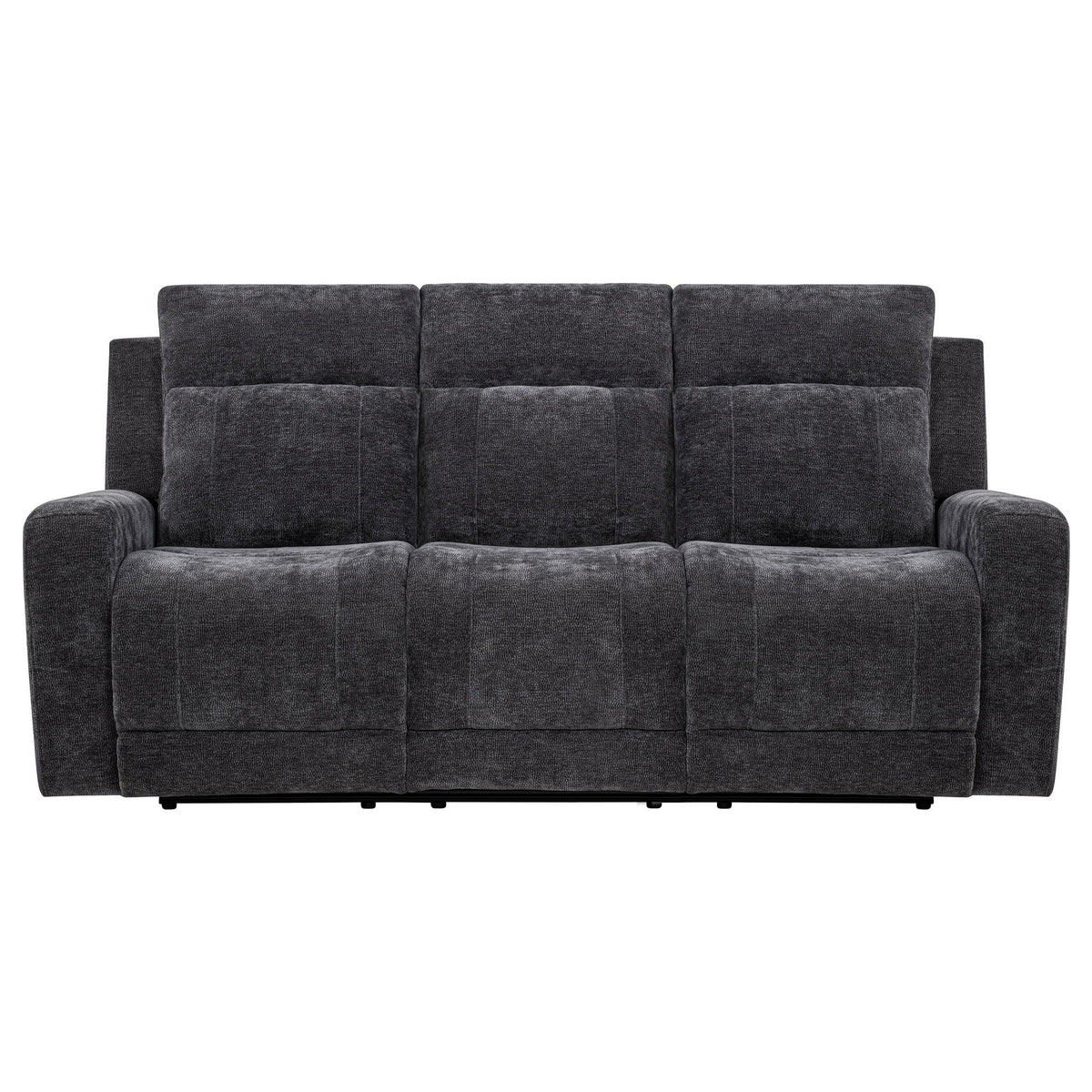 Kennett Chenille Upholstered Power Reclining Sofa Dark Grey