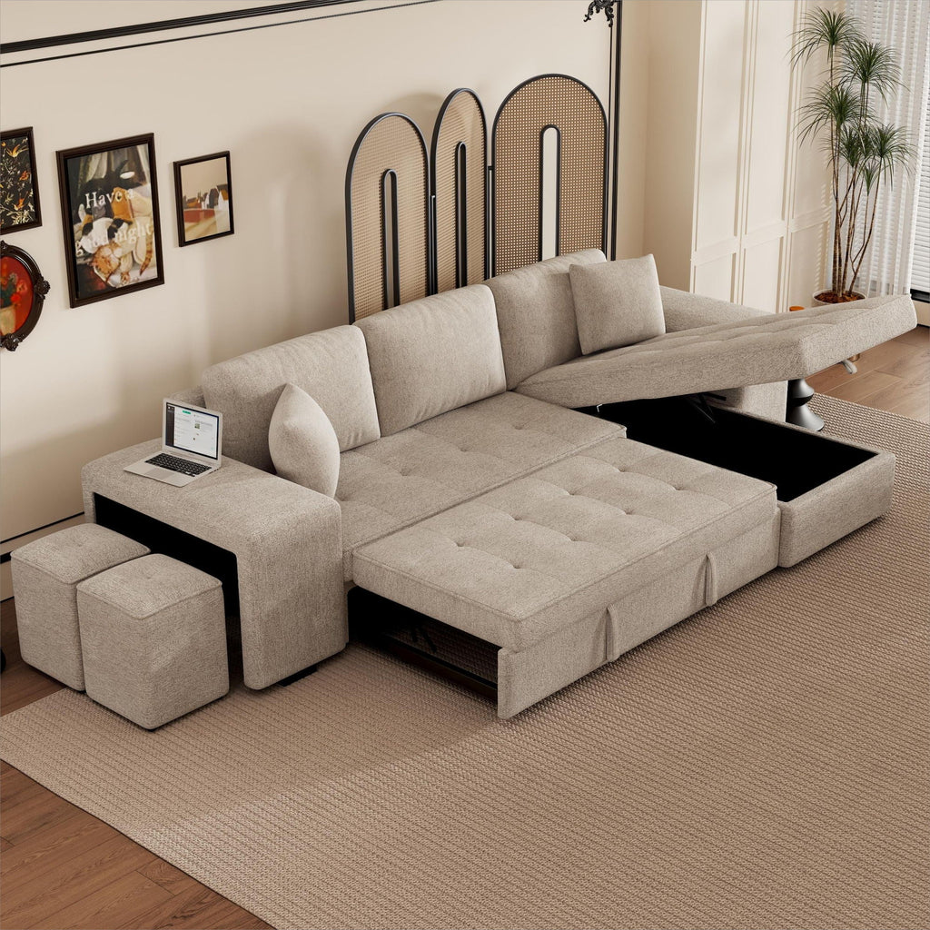 Modern L-Shape 3 Seat Reversible Sectional Couch