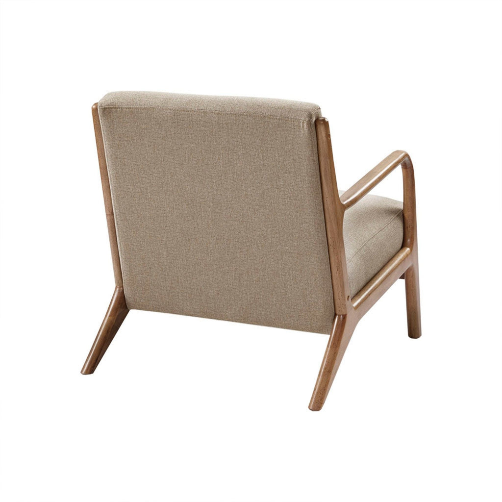 Mid-Century Style Lounge Chair with Upholstered Seat