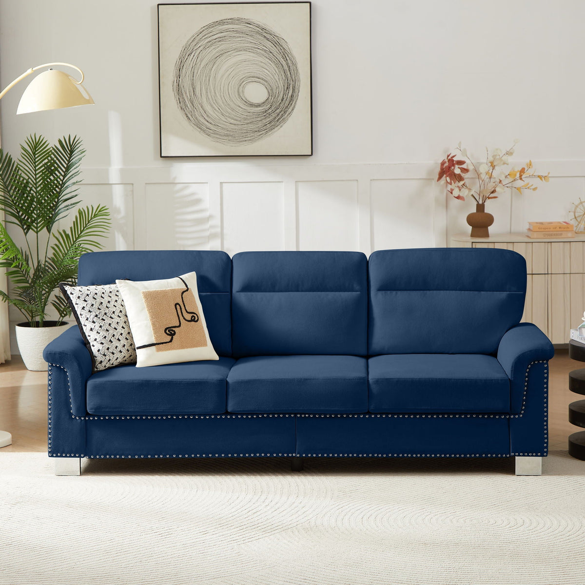 3-Seater Elegant Stationary Sofa