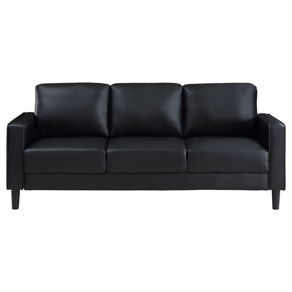 Ruth Upholstered Track Arm Sofa Black